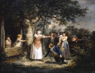 Das Spiel des Halstuchs - George Morland — Ansicht des Kunstwerks