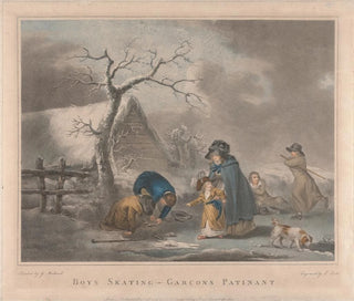 Jungen beim Eislaufen - George Morland — Ansicht des Kunstwerks