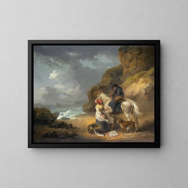 Verkauf von Fischen - George Morland — gerahmtes Bild an der Wand