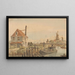 Kanal mit einem Boot, einem Haus und zwei Mühlen - George Pieter Westenberg — gerahmtes Bild an der Wand