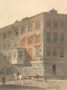 York House, an der Ecke von Villiers Street und dem Strand, mit dem alten und modernen Drucklager von Richardsons im Vordergrund - George Shepheard — Ansicht des Kunstwerks