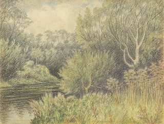 Szene am Fluss ohne Titel mit Weiden - George Sherriff — Ansicht des Kunstwerks