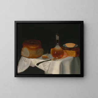 Stillleben mit Brot, Butter und Käse - George Smith — gerahmtes Bild an der Wand