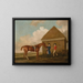 Eclipse in Newmarket mit einem Pferdepfleger und einem Jockey - George Stubbs — gerahmtes Bild an der Wand