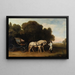 Phaéton mit einem Paar Creme-Ponys und einem Stalljungen - George Stubbs — gerahmtes Bild an der Wand