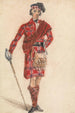 Schottisches Gemälde mit Schwert Moderner Kostüm eines Highland-Clanchefs - George Walker — Ansicht des Kunstwerks