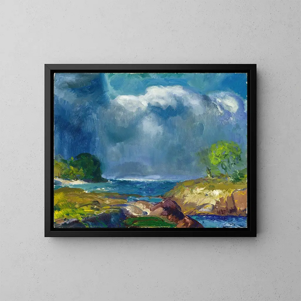 Die kommende Sturm - George Wesley Bellows — gerahmtes Bild an der Wand
