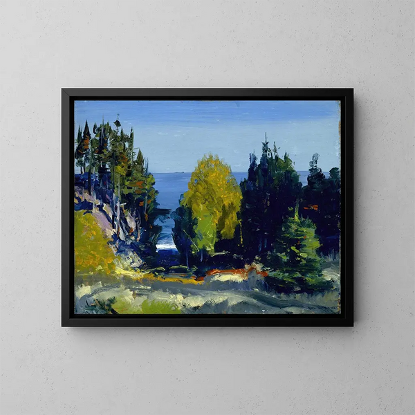 Der Gehölzbereich von Monhegan - George Wesley Bellows — gerahmtes Bild an der Wand