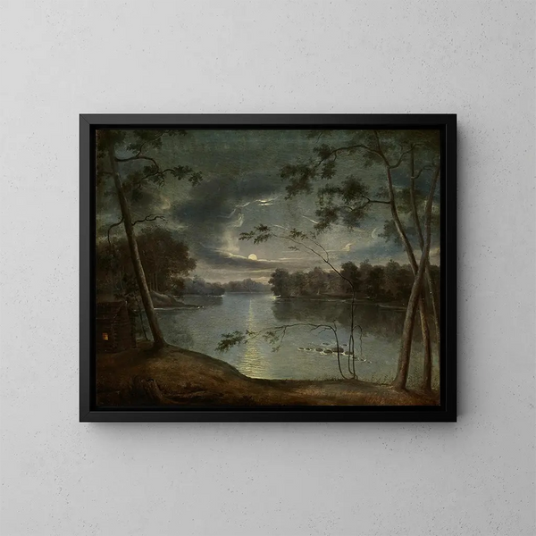 Landschaft bei Nacht - George Winter — gerahmtes Bild an der Wand