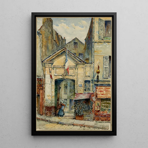 rue Mouffetard - Georges-Henri Manesse — gerahmtes Bild an der Wand