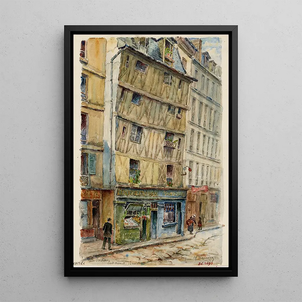 Alte Haus aus dem 13. Jahrhundert, 3 Rue Volta - Georges-Henri Manesse — gerahmtes Bild an der Wand