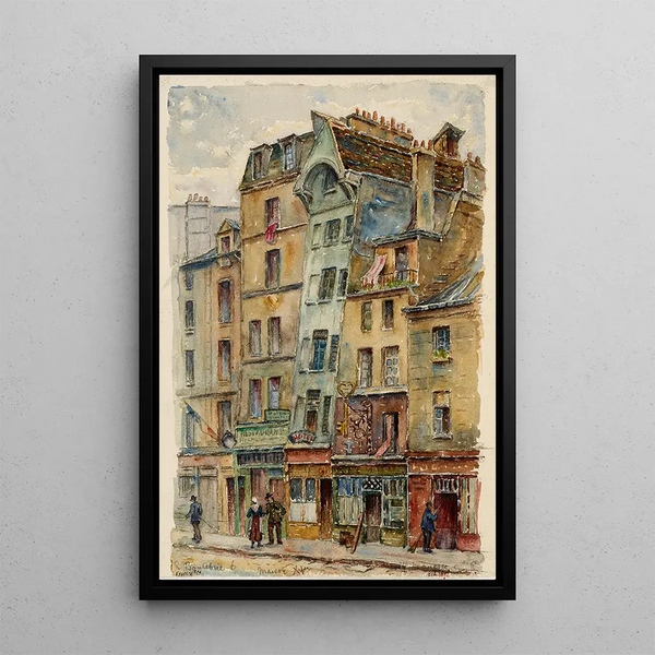 Alte Haus des 15. Jahrhunderts 6 Boutebrie-Straße - Georges-Henri Manesse — gerahmtes Bild an der Wand