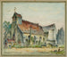 Ansicht der Kirche und des Friedhofs von Saint-Laurent, wo die Überreste der Nonnen und Einsiedler von Port-Royal beigesetzt wurden - Georges-Henri Manesse — Ansicht des Kunstwerks