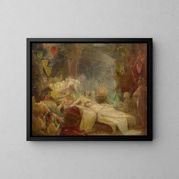 Szene eines Harems - Georges Antoine Rochegrosse — gerahmtes Bild an der Wand