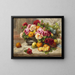 Naturstillleben mit Rosen und Früchten - Georges Jeannin — gerahmtes Bild an der Wand