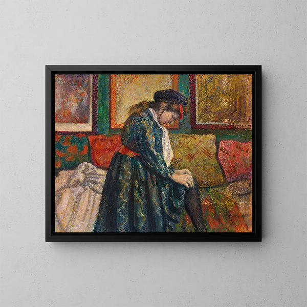 La Jarretière - Georges Lemmen — gerahmtes Bild an der Wand