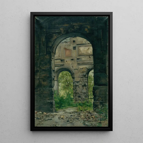 Innenansicht der Ruinen des alten Rechnungshofes am Quai d'Orsay - Georges Rouard — gerahmtes Bild an der Wand
