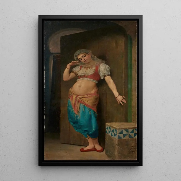 Vor der Tür - Georges Sauvage — gerahmtes Bild an der Wand
