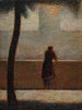 Ein Mann, der auf einer Brüstung lehnt - Georges Seurat — Ansicht des Kunstwerks