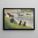 Studie von Pferden und Booten für Badegäste in Asnières - Georges Seurat — gerahmtes Bild an der Wand