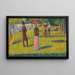 Landschaft und Figuren Das rosa Kleid - Georges Seurat — gerahmtes Bild an der Wand