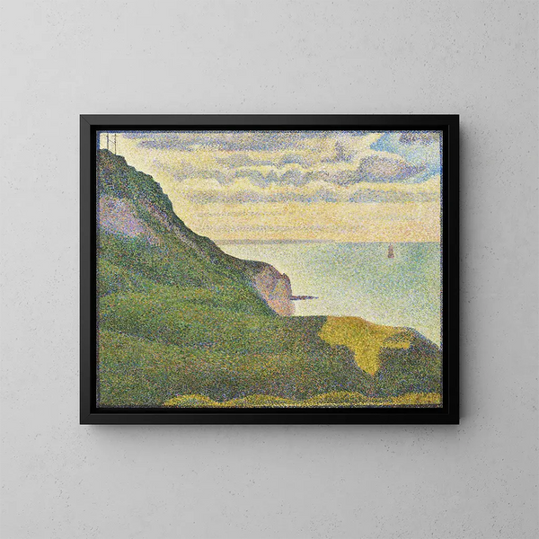 Meeres-Gemälde in Port-en-Bessin, Normandie - Georges Seurat — gerahmtes Bild an der Wand