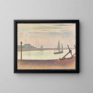 Der Kanal bei Gravelines bei Dämmerung - Georges Seurat — gerahmtes Bild an der Wand