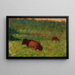 Kühe auf einer Wiese - Georges Seurat — gerahmtes Bild an der Wand