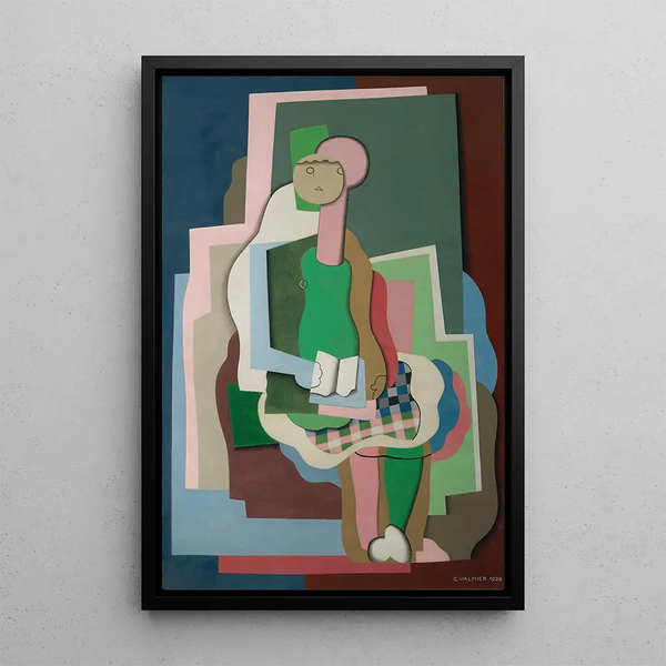 Junge sitzende Mädchen Porträt des Mädchens des Künstlers - Georges Valmier — gerahmtes Bild an der Wand
