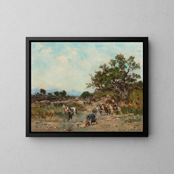 Am Ufer des Oued - Georges Washington — gerahmtes Bild an der Wand