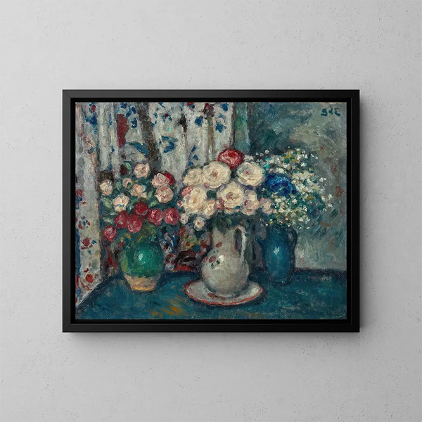 Zwei Rosensträuße - Georges d'Espagnat — gerahmtes Bild an der Wand