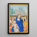 Jungfrau mit Kind mit Heiligen - Gerard David — gerahmtes Bild an der Wand