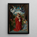 Jungfrau mit Kind mit vier Engeln - Gerard David — gerahmtes Bild an der Wand