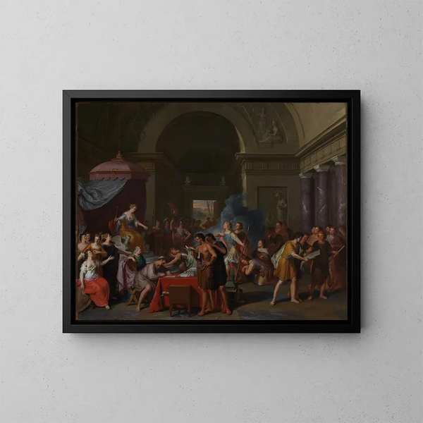 Énée chez la reine Didon - Gerard Hoet — gerahmtes Bild an der Wand