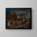 Moses schlägt Wasser aus dem Felsen - Gerard Hoet — gerahmtes Bild an der Wand