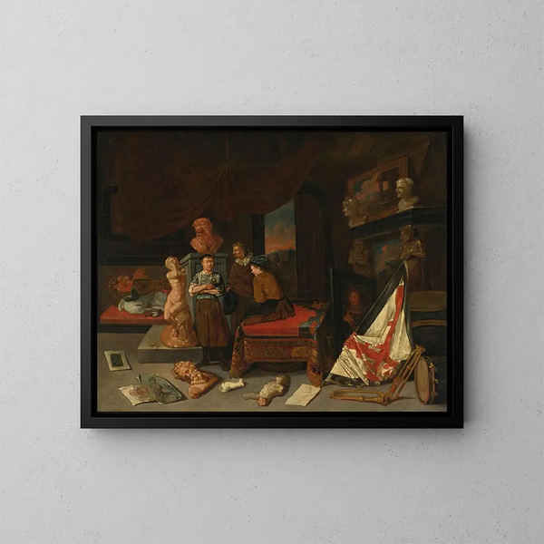 Ein Bildhauer in seinem Atelier - Gerard Thomas — gerahmtes Bild an der Wand