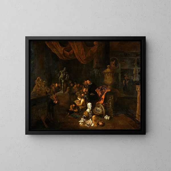 Innenansicht einer Kunstschule - Gerard Thomas — gerahmtes Bild an der Wand