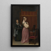 Eine junge Frau bei ihrer Toilette mit einer Dienerin - Gerard ter Borch — gerahmtes Bild an der Wand