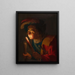 Ein Junge, der auf eine Glut bläst - Gerard van Honthorst — gerahmtes Bild an der Wand