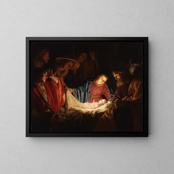 Anbetung der Hirten - Gerard van Honthorst — gerahmtes Bild an der Wand