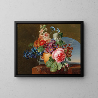 Ein Blumenvasen - Gerard van Spaendonck — gerahmtes Bild an der Wand