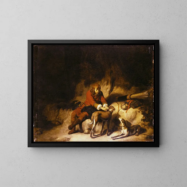 Der ruhende Jäger - Gerbrand van den Eeckhout — gerahmtes Bild an der Wand