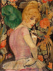 Portrait de Lili Elbe avec un éventail de plumes vertes - Gerda Wegener — Ansicht des Kunstwerks