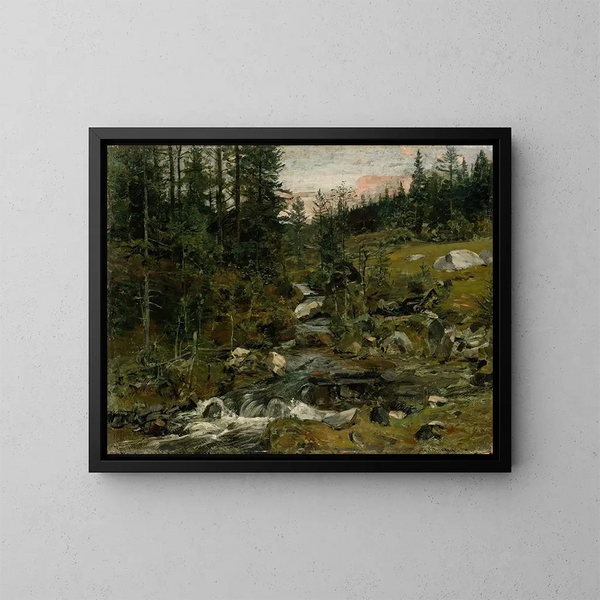 Ruisseau au crépuscule - Gerhard Munthe — gerahmtes Bild an der Wand