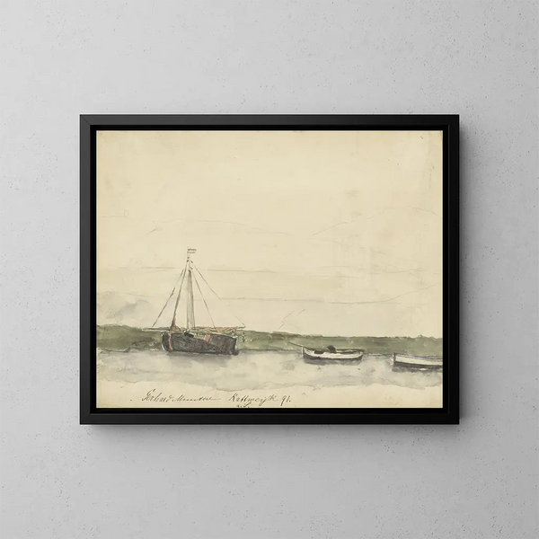 Bateaux dans le port de Katwijk aan Zee - Gerhard Munthe — gerahmtes Bild an der Wand