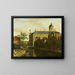 Das Nieuwezijds Voorburgwal mit dem Blumen- und Baumarkt in Amsterdam - Gerrit Adriaensz Berckheyde — gerahmtes Bild an der Wand