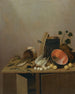Naturstillleben mit einer toten Ente, Fischen, Birnen, Eiern, einem Kupferkrug und anderen Gegenständen, alles auf einem Küchentisch arrangiert - Gerrit van Vucht — Ansicht des Kunstwerks