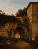Ruinen des Forums von Rom. Die Straße von S. Bonaventura nach Campo Vaccino. - Giambattista Bassi — Ansicht des Kunstwerks