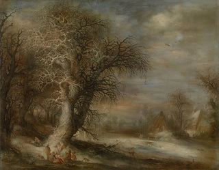 Landschaft mit Schnee und Zigeunern - Gijsbrecht Leytens — Ansicht des Kunstwerks