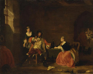 Der Kapitän Macheath gerügt von Polly und Lucy in L'Opéra des gueux - Gilbert Stuart Newton — Ansicht des Kunstwerks